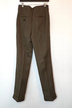 Eddie High-Waisted Hollywood Pants – Brown Herringbone — back view