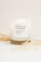 Eucalyptus lavender candle, on shelf