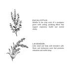 Eucalyptus lavender candle, label detail