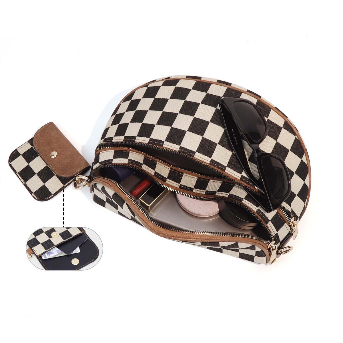 Kaylee double-zip crossbody sling bag, view 7