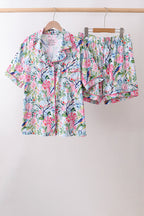 Women's pink floral bamboo pajama set