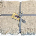 100% cotton throw blanket in natural