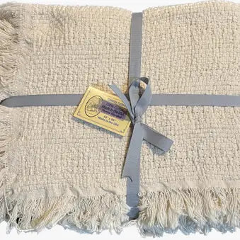 100% cotton throw blanket in natural