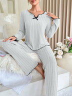 Women's Flannel Pajama Set – Long Sleeve Top & Trousers