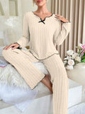 Women's Flannel Pajama Set – Long Sleeve Top & Trousers