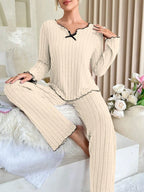 Women's Flannel Pajama Set – Long Sleeve Top & Trousers