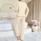 Women's Flannel Pajama Set – Long Sleeve Top & Trousers