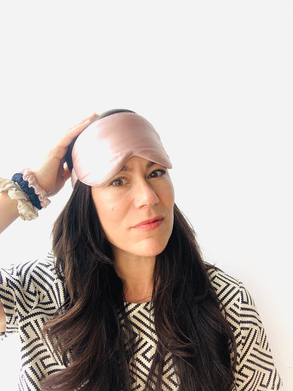 Navy mulberry silk sleep mask, view 11
