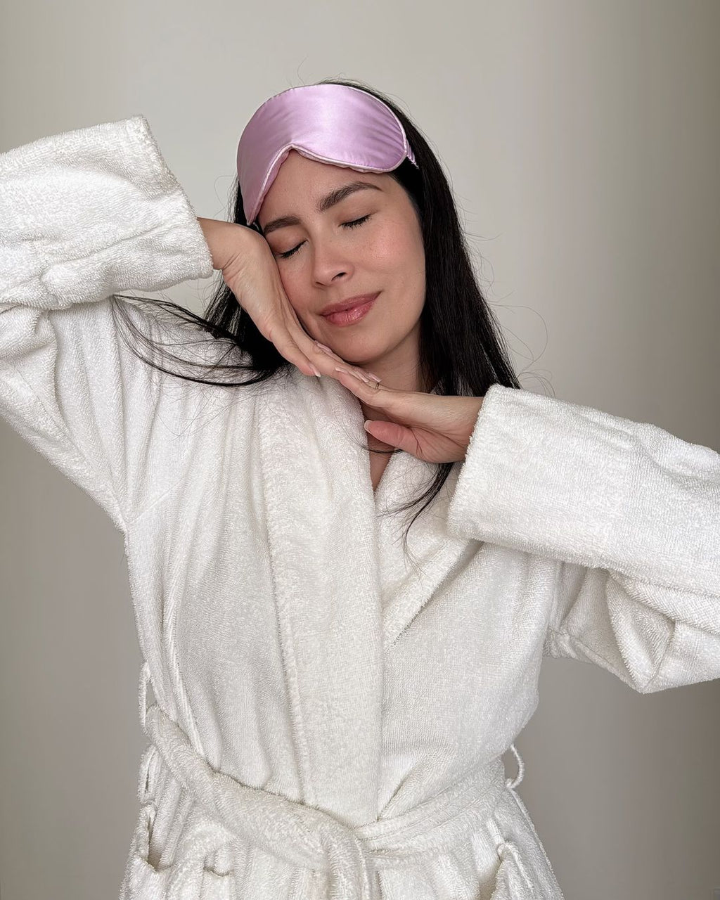Navy mulberry silk sleep mask, view 16
