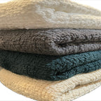 Cotton throw blanket, weave close-up
