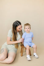 Ribbed bamboo pajamas, huckleberry