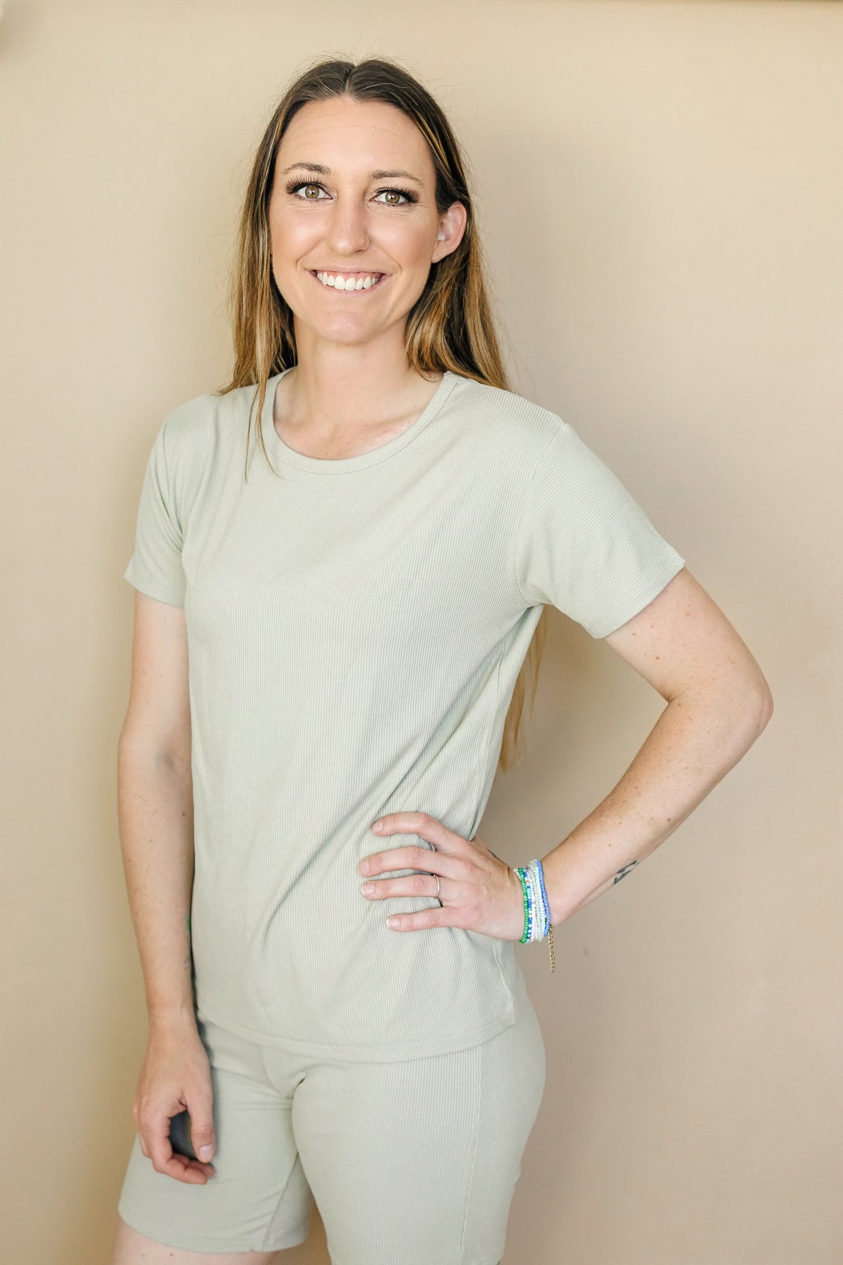 Ribbed bamboo pajamas, berry