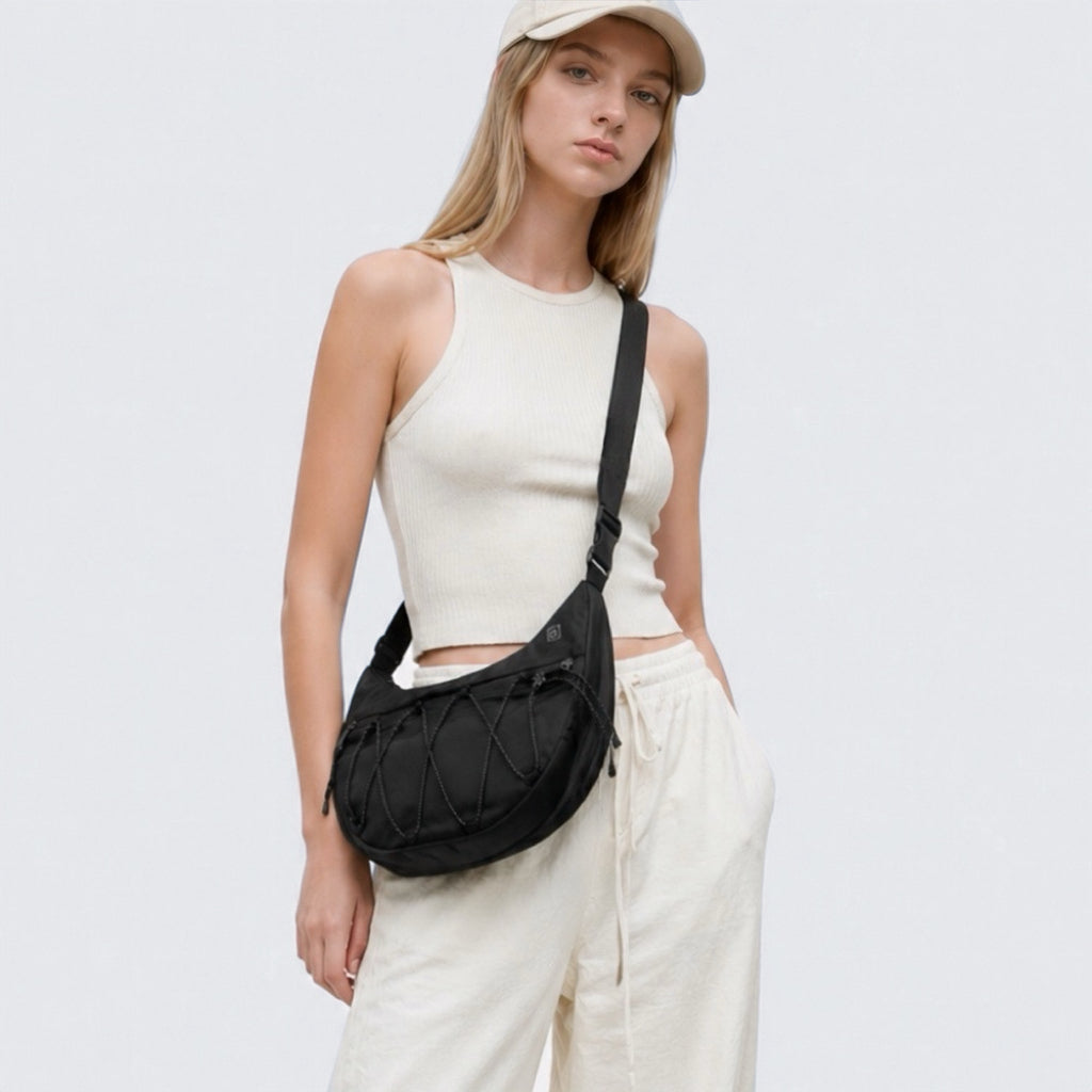 Nylon crescent sling bag, view 5