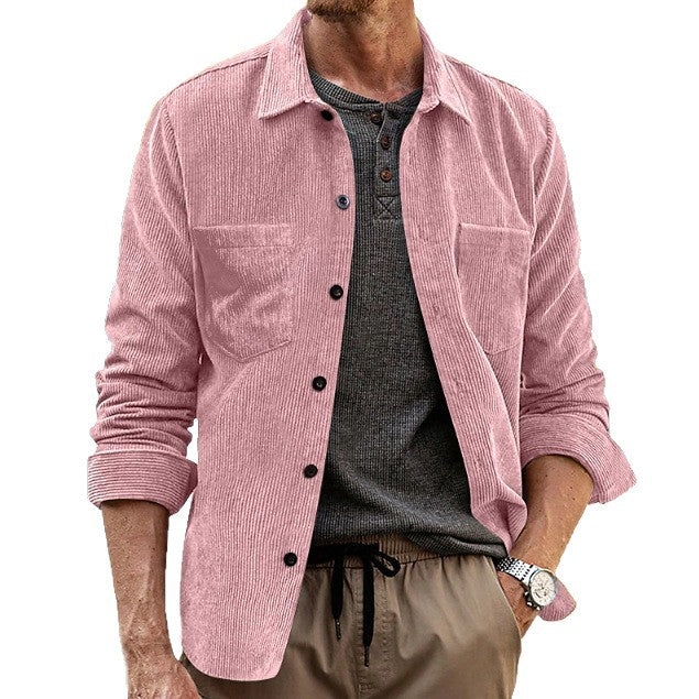 Men's Corduroy Shirt Jacket – Relaxed Fit with Lapel Pocket