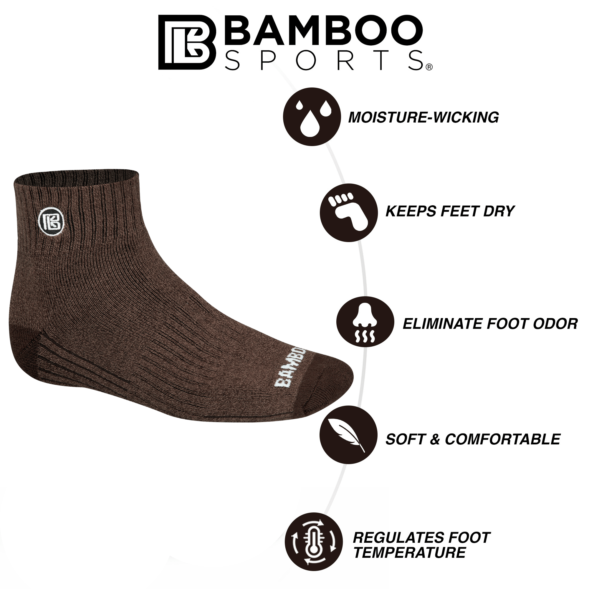 INSUARIA — Bamboo Comfort Quarter Crew Socks
