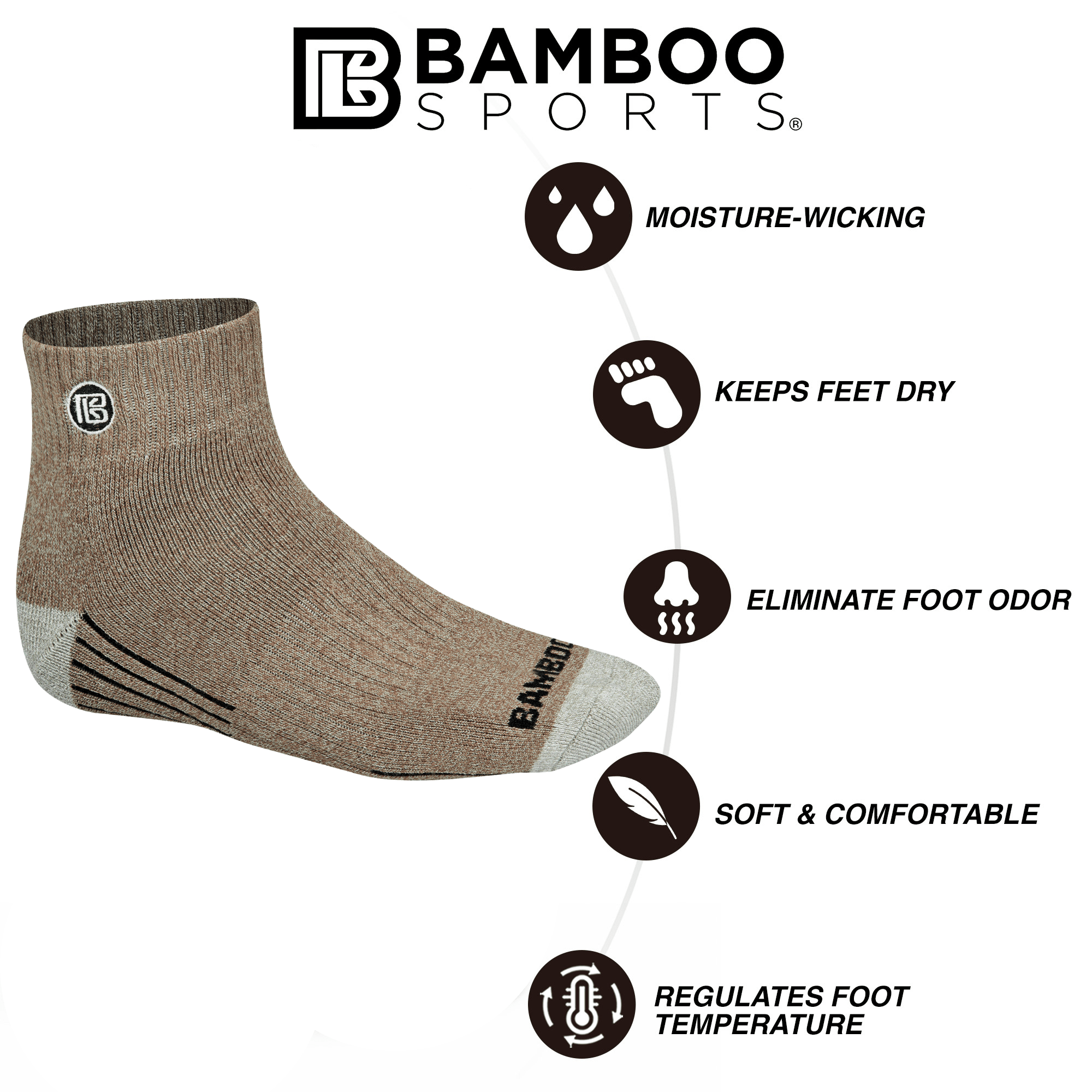 INSUARIA — Bamboo Comfort Quarter Crew Socks