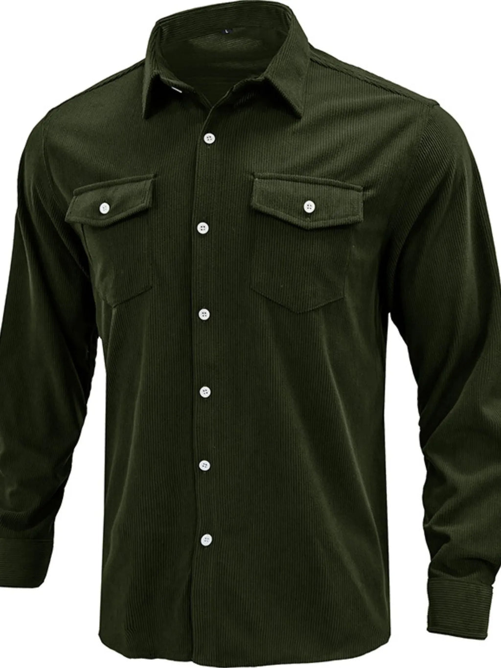 Men's Casual Corduroy Button Down Shacket — view 3