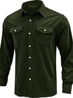 Men's Casual Corduroy Button Down Shacket — view 3