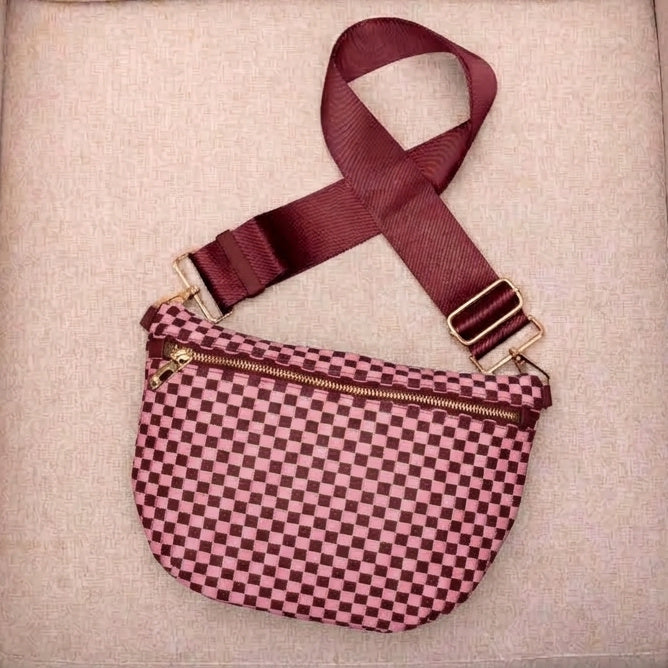 Layla woven check crossbody sling bag, view 29