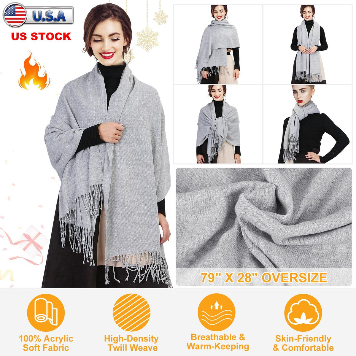 Oversized Tassel Shawl Wrap — view 5