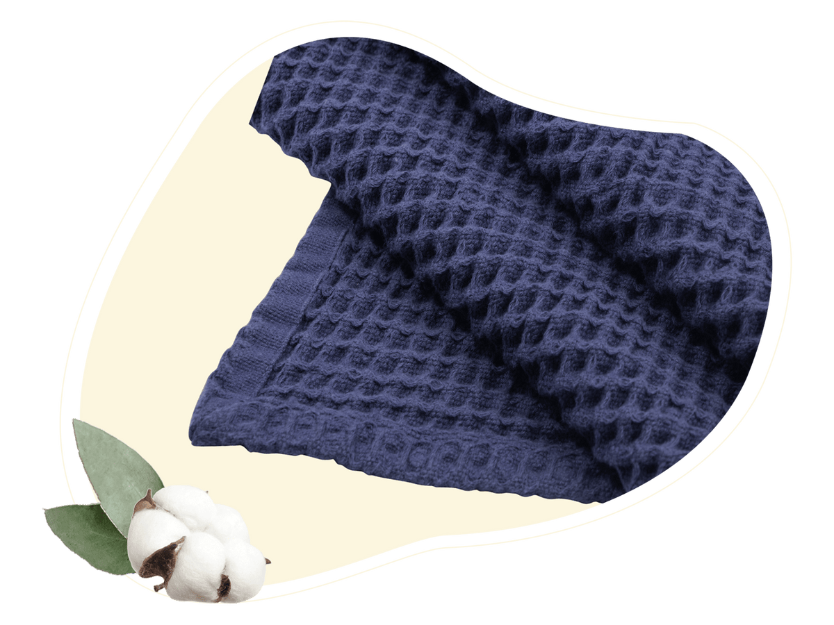 Waffle weave throw in ivory