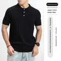 Men's Rib-Knit Polo Shirt – Lightweight Cotton — view 4
