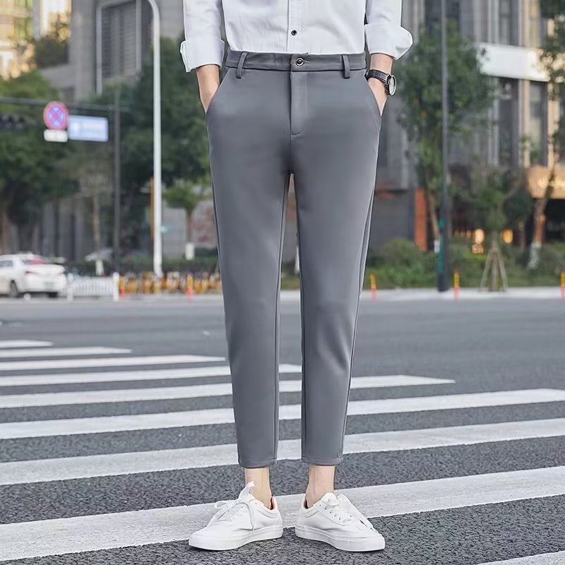 Men's Slim-Fit Cropped Pants – Cotton, Straight Leg — view 3