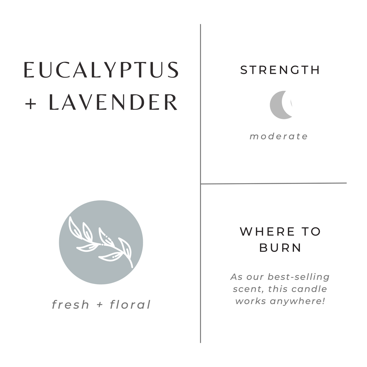 Eucalyptus lavender candle, packaging