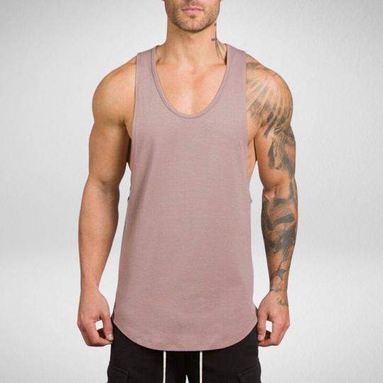 Men's Long Muscle Tank – Gym Workout Sleeveless Top