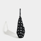 Black slouchy canvas hobo tote, view 4