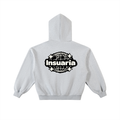 INSUARIA — Contrast-Stitched Boxy Zip Hoodie