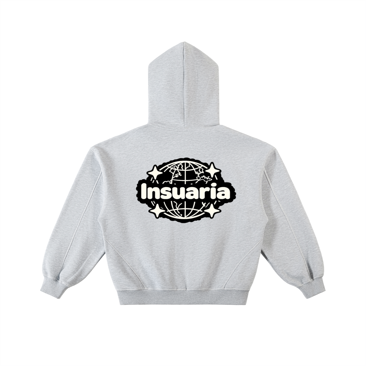 INSUARIA — Contrast-Stitched Boxy Zip Hoodie