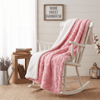 Rose Buds Sherpa Throw Blanket – Pink Floral, Reversible