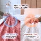 Rose Buds Sherpa Throw Blanket – Pink Floral, Reversible