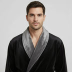 Men's plush shawl-collar robe, view 21