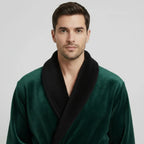 Men's plush shawl-collar robe, view 22