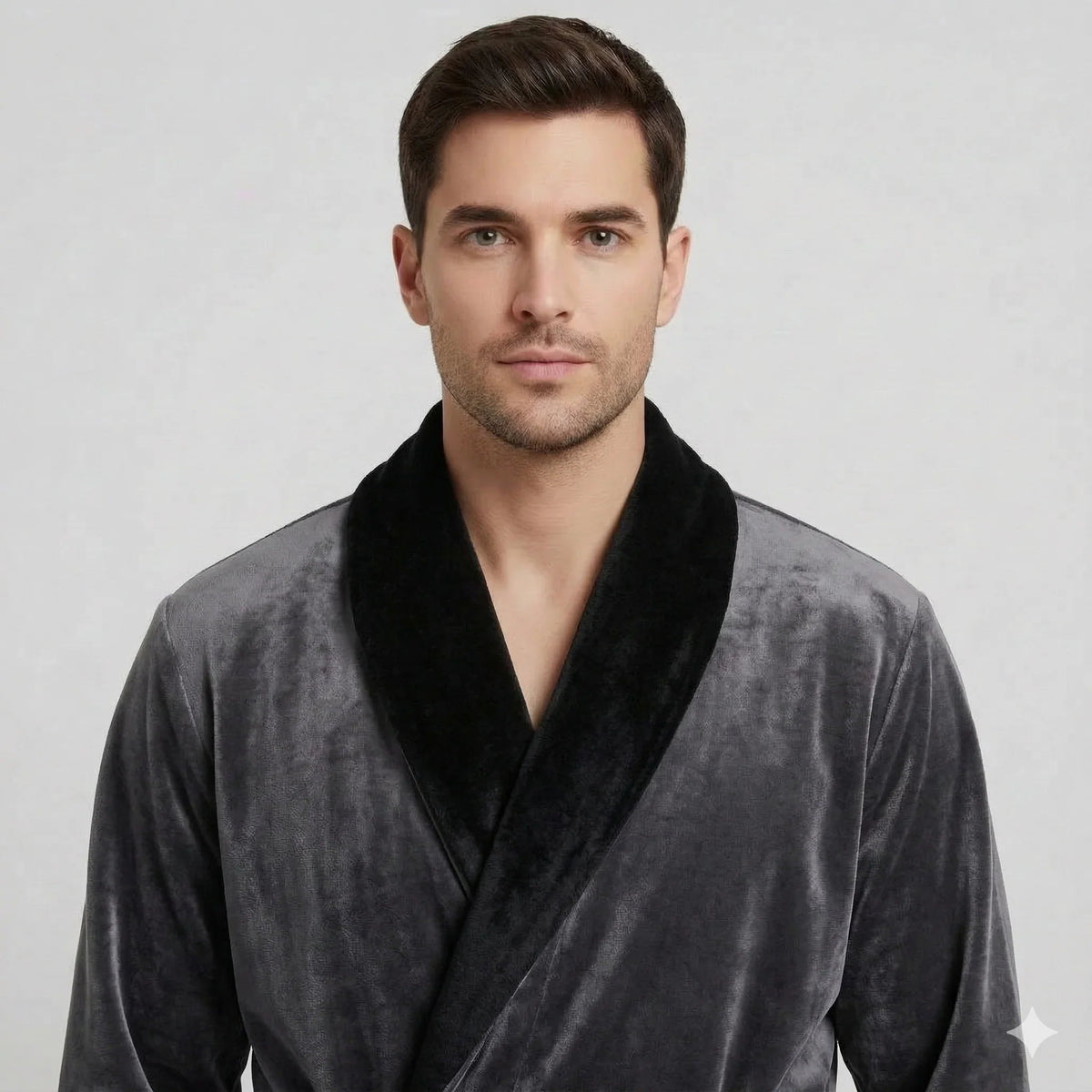 Men's plush shawl-collar robe, view 23