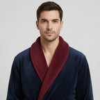 Men's plush shawl-collar robe, view 24