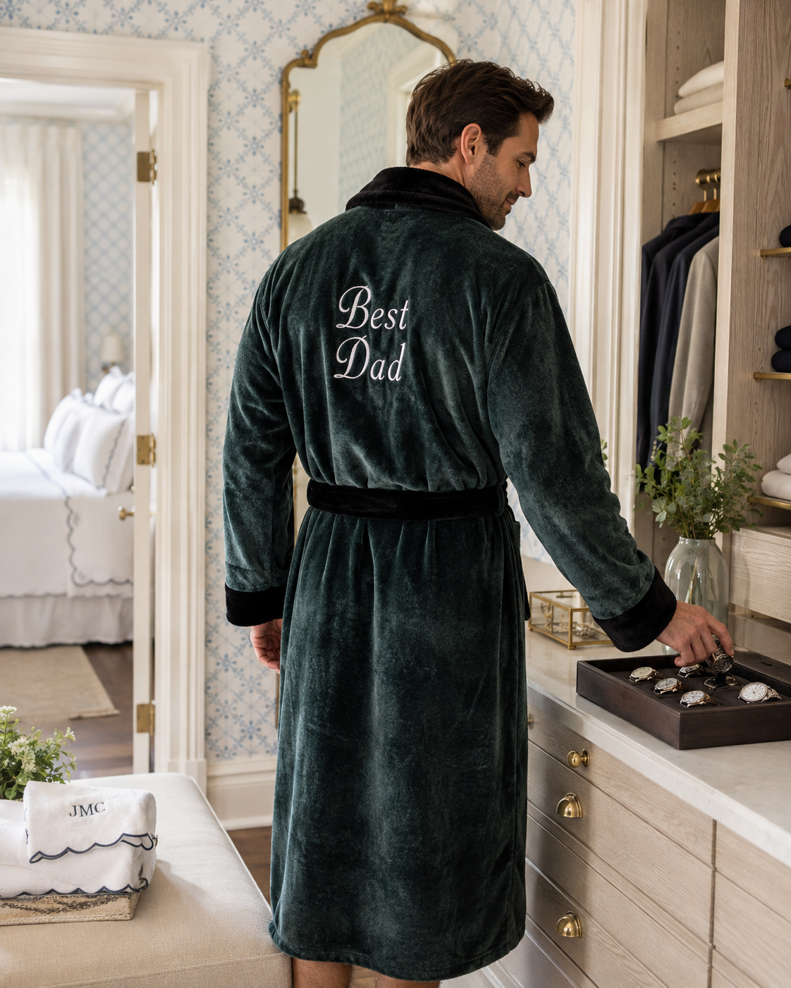 Men's Plush Shawl-Collar Robe