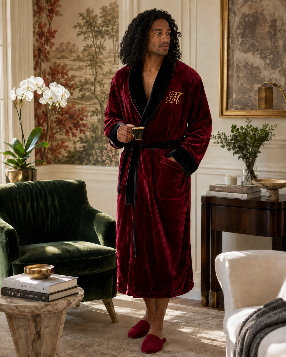 Men's plush robe, alternate color