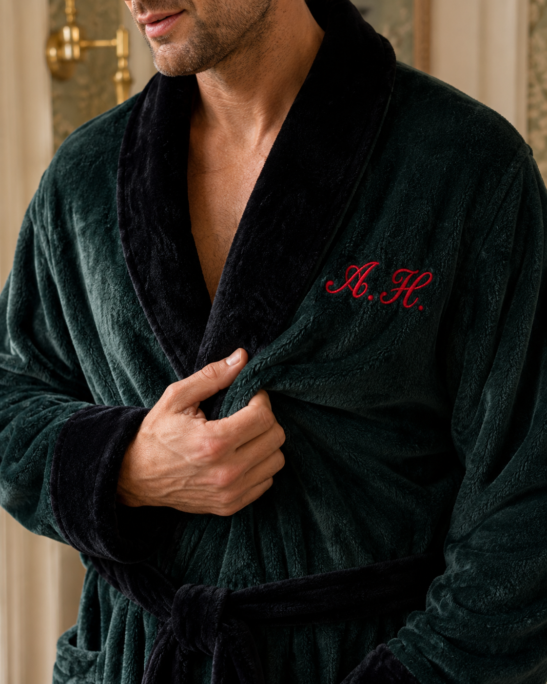 Men's Plush Shawl-Collar Robe — view 33