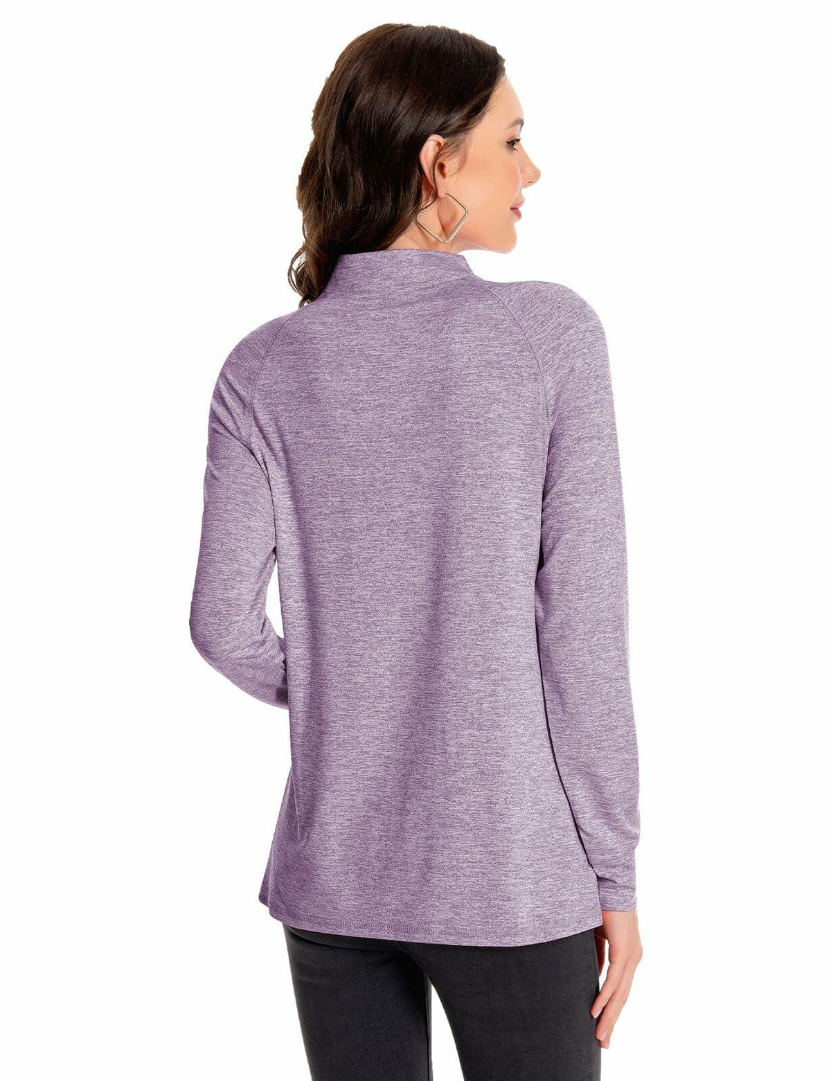 SOUL FLEX Women's 1/4 Zip Long Sleeve Athletic Shirt – Deep Purple