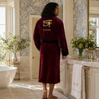 Men's plush shawl-collar robe, view 29