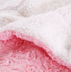 Rose Buds Sherpa Throw Blanket – Pink Floral, Reversible